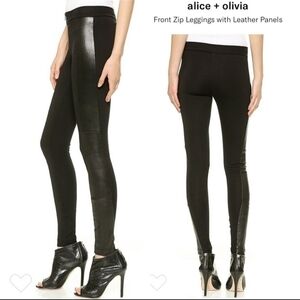 Alice + Olivia | Leather Panel Legging